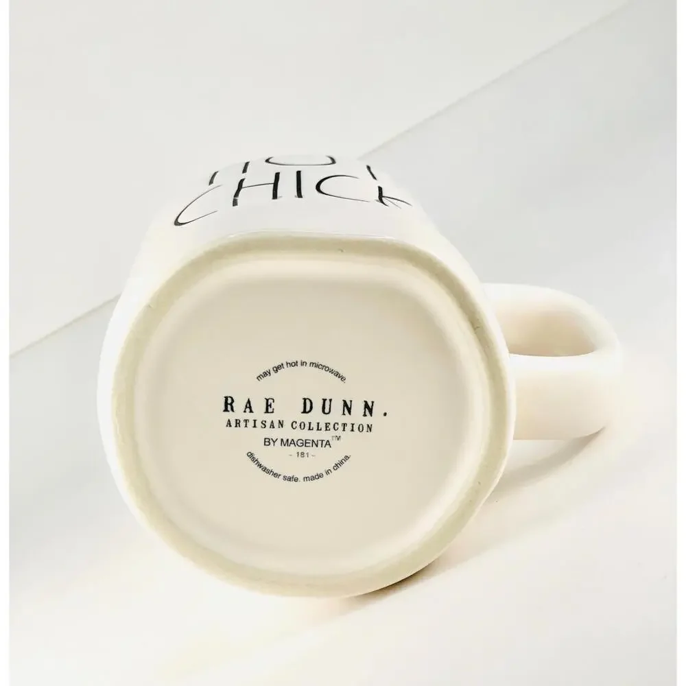 Rae Dunn by Magenta‎ - HOT CHICK Ceramic Coffee Mug - Easter Spring Cream & Pink